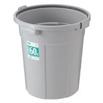 （まとめ） TANOSEE エコポリペール 丸型 60L 本体 グレー 1個 【×2セット】