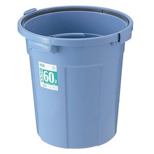 （まとめ） TANOSEE エコポリペール 丸型 60L 本体 ブルー 1個 【×2セット】