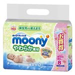 （まとめ） ユニ・チャーム ムーニー おしりふきやわらか素材 詰替用 1パック（640枚：80枚×8個） 【×4セット】