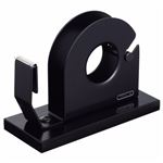 （まとめ） ライオン事務器 テープカッター 大巻・小巻両用 65×150×110mm 黒 No.40 1台 【×3セット】