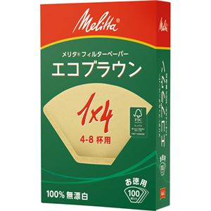 （まとめ） メリタ エコブラウン 無漂白 1×4 4〜8杯用 PE-14GB 1セット（300枚：100枚×3箱） 【×5セット】