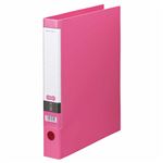 （まとめ） TANOSEE Oリングファイル A4タテ 2穴 250枚収容 背幅44mm ピンク 1セット（10冊） 【×2セット】