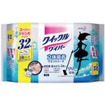 （まとめ）クイックルワイパー 立体吸着ウエットシート 32枚入