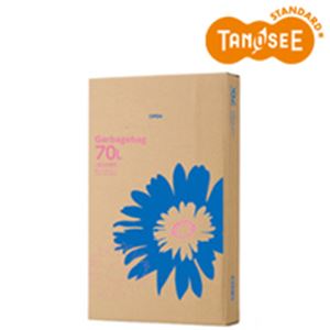 （まとめ）TANOSEE ゴミ袋 乳白半透明 70L 110枚入×4パック