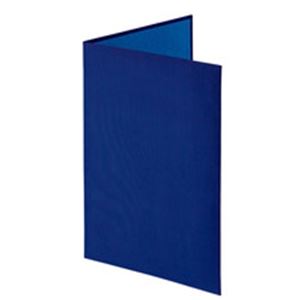 （まとめ）証書ファイル 布クロス 二つ折り 透明コーナー貼り付けタイプ A4 紺 10冊