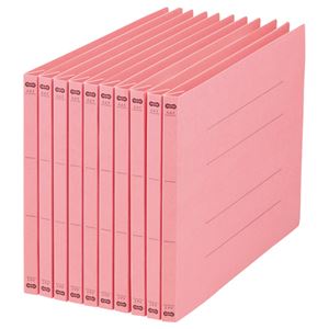 （まとめ） TANOSEE フラットファイル（NS） A4ヨコ 150枚収容 背幅18mm ピンク 1パック（10冊） 【×10セット】