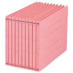 （まとめ） TANOSEE フラットファイル（NS） A4ヨコ 150枚収容 背幅18mm ピンク 1パック（10冊） 【×10セット】
