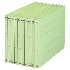 （まとめ） TANOSEE フラットファイル（NS） A4ヨコ 150枚収容 背幅18mm 緑 1パック（10冊） 【×10セット】