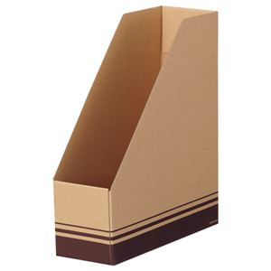 （まとめ） TANOSEE ボックスファイル A4タテ 背幅100mm ブラウン 1パック（5冊） 【×10セット】