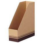 （まとめ） TANOSEE ボックスファイル A4タテ 背幅100mm ブラウン 1パック（5冊） 【×10セット】