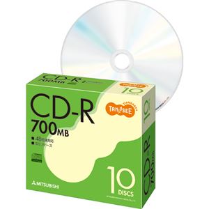 （まとめ） TANOSEE データ用CD-R 700MB 48倍速 5mmスリムケース SR80FC10T 1パック（10枚） 【×10セット】