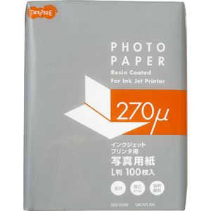 （まとめ） TANOSEE インクジェットプリンター用 写真用紙 厚口 L判 1冊（100枚） 【×5セット】