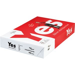 （まとめ） UPM White paper Yes Silver multifunction 70g A4 YSM70-A4B 1冊（500枚） 【×5セット】