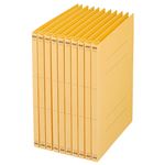 （まとめ） TANOSEE フラットファイル（NS） A4タテ 150枚収容 背幅18mm 黄 1パック（10冊） 【×15セット】