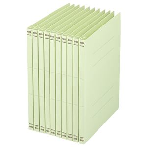 （まとめ） TANOSEE フラットファイル（NS） A4タテ 150枚収容 背幅18mm 緑 1パック（10冊） 【×15セット】
