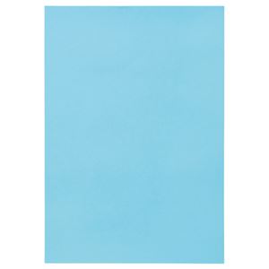 （まとめ） TANOSEE 色画用紙 四つ切 みずいろ 1パック（10枚） 【×15セット】