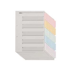 （まとめ） TANOSEE 見出しカード（エコノミータイプ） A4タテ 2穴 5色5山+扉紙 1パック（10組） 【×15セット】