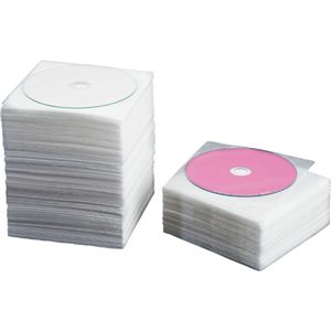 （まとめ） TANOSEE CD・DVD不織布ケース 片面1枚収納 1パック（100枚） 【×10セット】