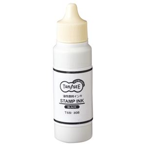 （まとめ） TANOSEE スタンプ台専用補充インキ 30ml 黒 1個 【×10セット】