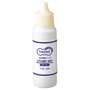 （まとめ） TANOSEE スタンプ台専用補充インキ 30ml 藍色 1個 【×10セット】