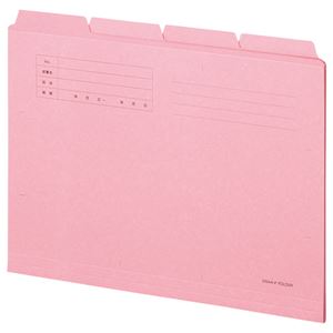（まとめ） TANOSEE カットフォルダー4山 A4 ピンク 1組（4冊） 【×20セット】