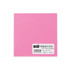 （まとめ） TANOSEE 単色おりがみ もも 1パック（100枚） 【×20セット】