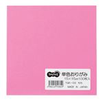 （まとめ） TANOSEE 単色おりがみ もも 1パック（100枚） 【×20セット】