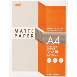 （まとめ） TANOSEE インクジェットプリンター用 マット紙 A4 1冊（100枚） 【×15セット】