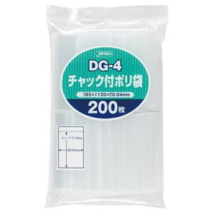（まとめ） ジャパックス チャック付ポリ袋 ヨコ85×タテ120×厚み0.04mm DG-4 1パック（200枚） 【×15セット】