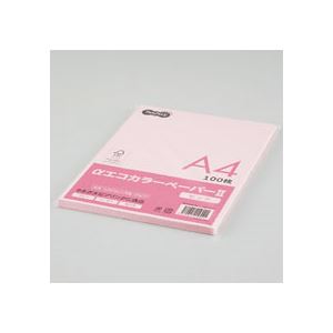 （まとめ） TANOSEE αエコカラーペーパーII A4 ピンク 少枚数パック 1冊（100枚） 【×15セット】