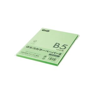 （まとめ） TANOSEE αエコカラーペーパーII B5 グリーン 少枚数パック 1冊（100枚） 【×15セット】