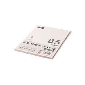 （まとめ） TANOSEE αエコカラーペーパーII B5 ライトピンク 少枚数パック 1冊（100枚） 【×15セット】