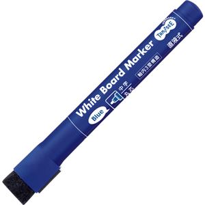 （まとめ） TANOSEE ホワイトボードマーカーキャップ式 マグネット付 中字丸芯 青 1本 【×30セット】