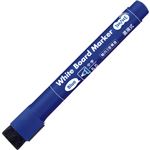 （まとめ） TANOSEE ホワイトボードマーカーキャップ式 マグネット付 中字丸芯 青 1本 【×30セット】