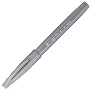 （まとめ） ぺんてる 筆タッチサインペン グレイ SES15C-N 1本 【×40セット】