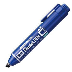 （まとめ） ぺんてる 油性マーカー ノック式ハンディ Pentel PEN 太字平芯 青 NXN60-C 1本 【×40セット】