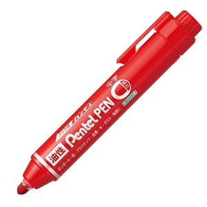 （まとめ） ぺんてる 油性マーカー ノック式ハンディ Pentel PEN 中字丸芯 赤 NXN50-B 1本 【×40セット】