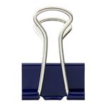（まとめ） TANOSEE ダブルクリップ 中 口幅25mm ブルー 1箱（10個） 【×50セット】