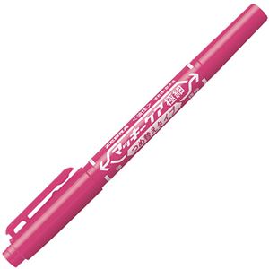 （まとめ） ゼブラ 油性マーカー マッキーケア極細 つめ替えタイプ 細字+極細 ピンク YYTS5-P 1本 【×50セット】