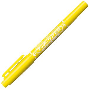 （まとめ） ゼブラ 油性マーカー マッキーケア極細 つめ替えタイプ 細字+極細 黄 YYTS5-Y 1本 【×50セット】