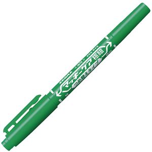 （まとめ） ゼブラ 油性マーカー マッキーケア極細 つめ替えタイプ 細字+極細 緑 YYTS5-G 1本 【×50セット】