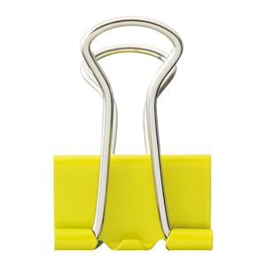 （まとめ） TANOSEE ダブルクリップ 小 口幅19mm イエロー 1箱（10個） 【×60セット】