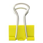 （まとめ） TANOSEE ダブルクリップ 小 口幅19mm イエロー 1箱（10個） 【×60セット】