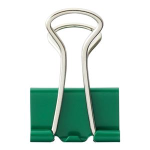 （まとめ） TANOSEE ダブルクリップ 小 口幅19mm グリーン 1箱（10個） 【×60セット】