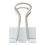 （まとめ） TANOSEE ダブルクリップ 小 口幅19mm ホワイト 1箱（10個） 【×60セット】