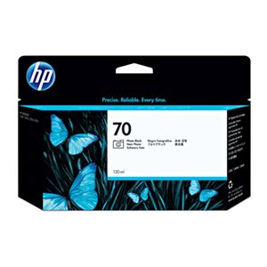 （まとめ） HP70 インクカートリッジ フォトブラック 130ml 顔料系 C9449A 1個 【×3セット】