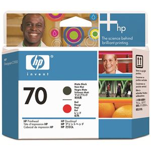 （まとめ） HP70 プリントヘッド マットブラック／レッド C9409A 1個 【×3セット】