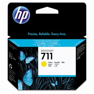 （まとめ） HP711 インクカートリッジ イエロー 29ml 染料系 CZ132A 1個 【×3セット】