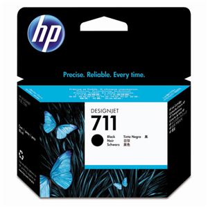 （まとめ） HP711 インクカートリッジ ブラック 80ml 顔料系 CZ133A 1個 【×3セット】