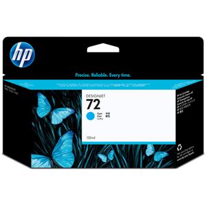 （まとめ） HP72 インクカートリッジ シアン 130ml 染料系 C9371A 1個 【×3セット】